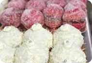 Peras roja y de coco
